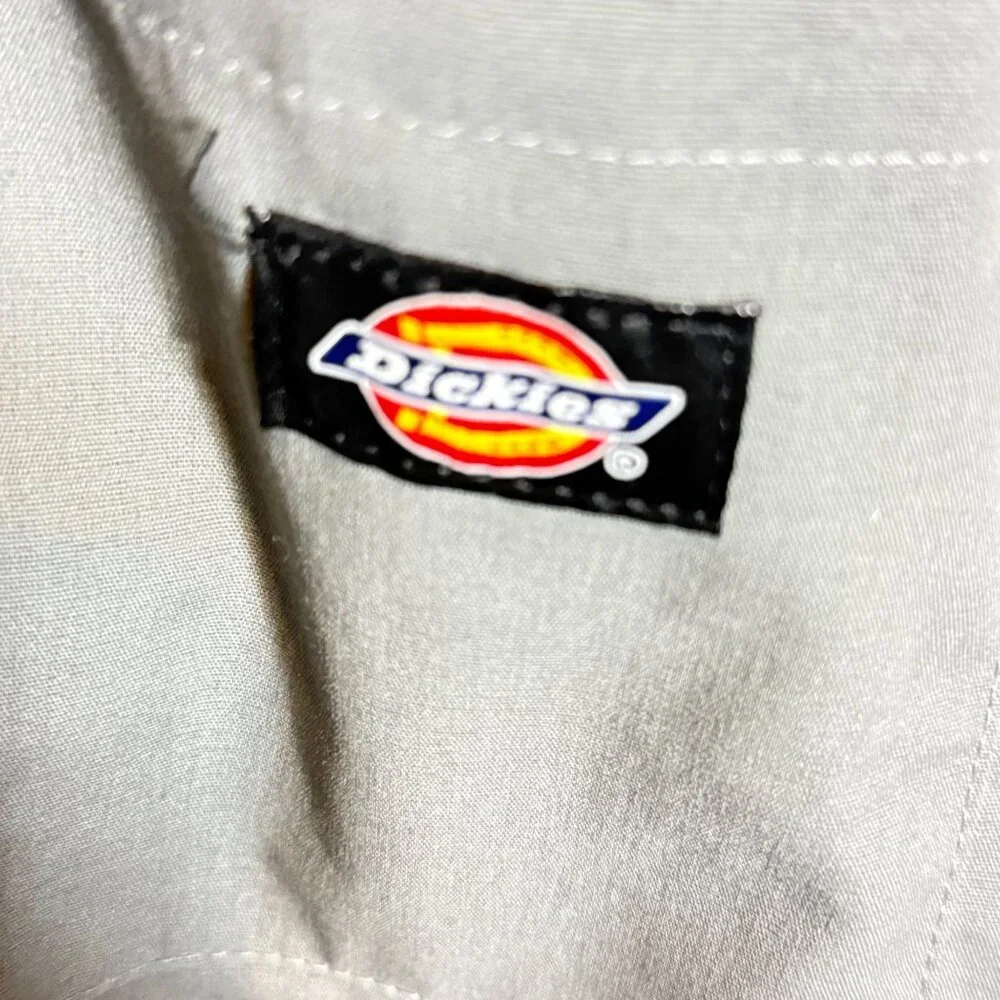 Dickies Gray Sleeveless Work Jumpsuit Heart Bear Flower Patches Irregular Medium - Picture 4 of 8